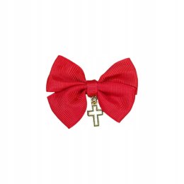 Broszka do wózka CZERWONA KOKARDKA KRZYŻ ZŁOTY