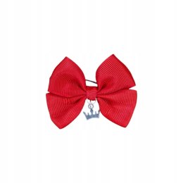 Broszka do wózka CZERWONA KOKARDKA Z KORONA na szczęście