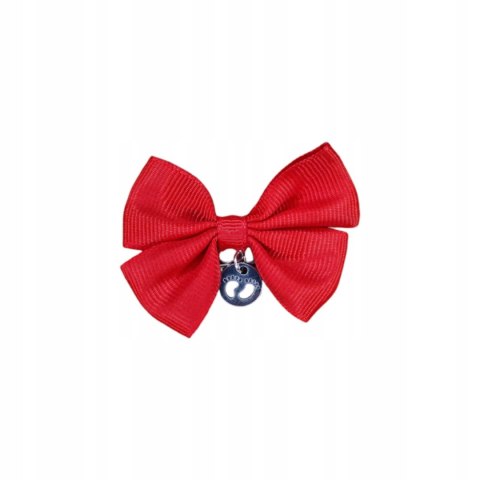 Broszka do wózka CZERWONA KOKARDKA Z STOPAMI na szczęście