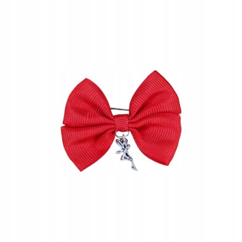 Broszka do wózka CZERWONA KOKARDKA Z WRÓŻKĄ na szczęście