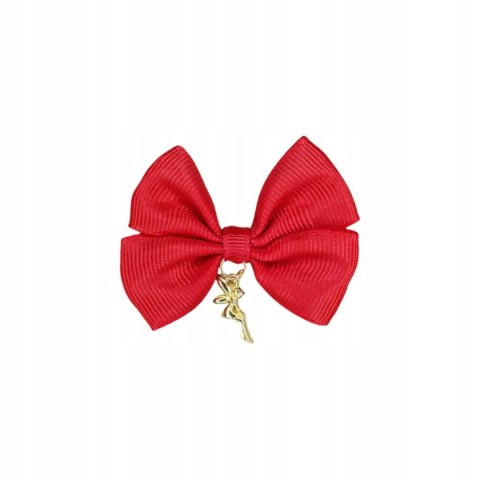Broszka do wózka CZERWONA KOKARDKA Z WRÓŻKĄ złota na szczęście