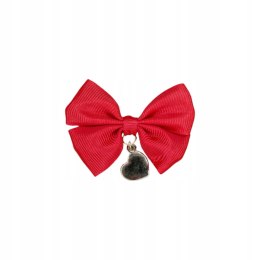 Broszka do wózka CZERWONA KOKARDKA zawieszka SERCE ZŁOTE