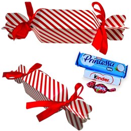 CUKIEREK ŚWIĄTECZNY PAPIEROWY Z SŁODYCZAMI NA ŚWIETA MIKOŁAJKI UPOMINEK