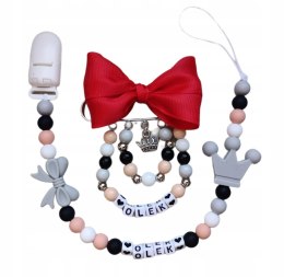 Lańcuszek do smoczka, przypinka do wozka ZESTAW