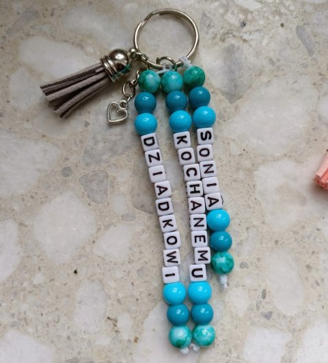 PIĘKNY BRELOCZEK DLA DZIADKA Z KORALIKÓW