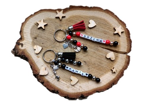 PIĘKNY BRELOCZEK DO KLUCZY Z KORALIKÓW BRELOK