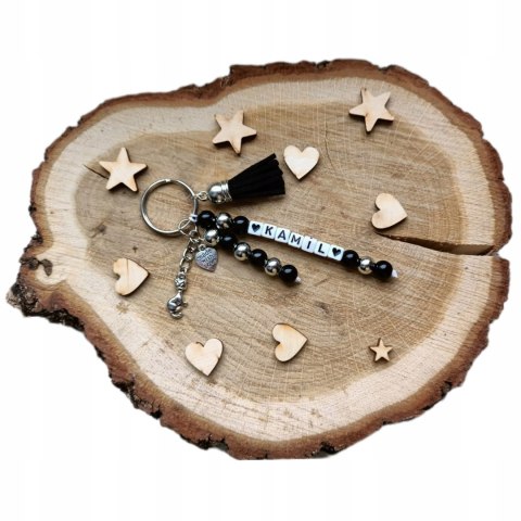 PIĘKNY BRELOCZEK DO KLUCZY Z KORALIKÓW BRELOK