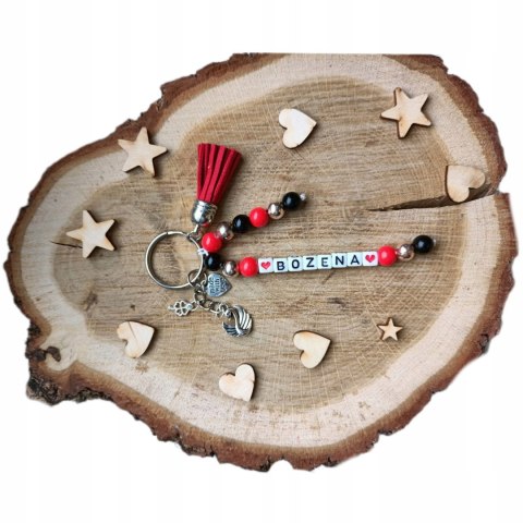 PIĘKNY BRELOCZEK DO KLUCZY Z KORALIKÓW BRELOK