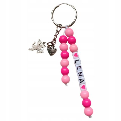 PIĘKNY BRELOCZEK DO KLUCZY Z KORALIKÓW BRELOK