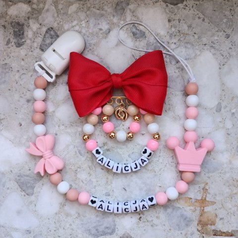 ZESTAW Zawieszka do smoczka + wózka KORONA