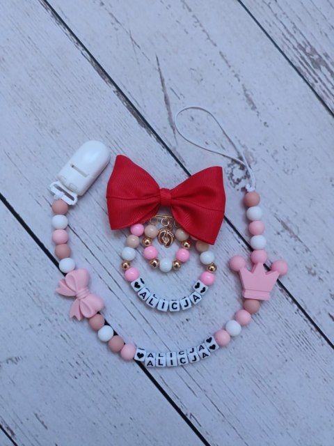 ZESTAW Zawieszka do smoczka + wózka KORONA