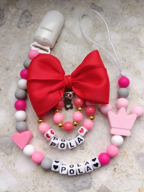 ZESTAW Zawieszka do smoczka + wózka PREZENT KORONA