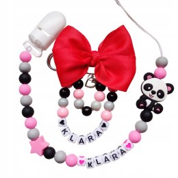 ZESTAW Zawieszka do smoczka + wózka PREZENT PANDA