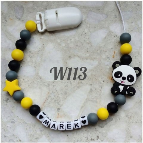Zawieszka silikonowa do smoczka dla chłopca PANDA 4