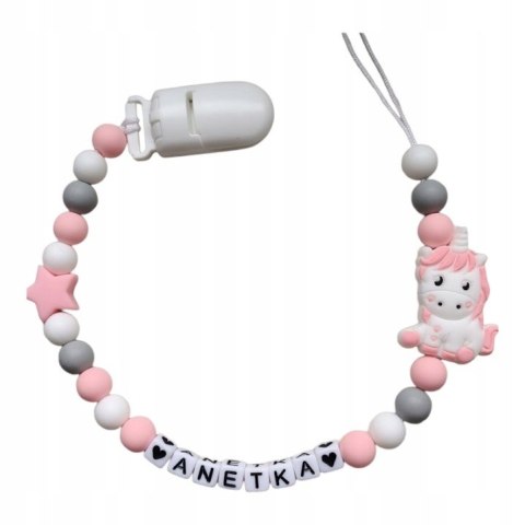 Zawieszka silikonowa do smoczka dla dziewczynki JEDNOROŻEC 1