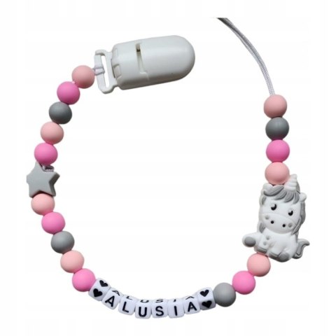 Zawieszka silikonowa do smoczka dla dziewczynki JEDNOROŻEC 2