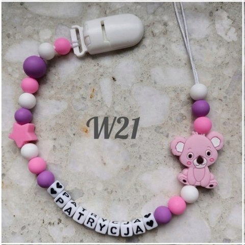 Zawieszka silikonowa do smoczka dla dziewczynki KOALA 4