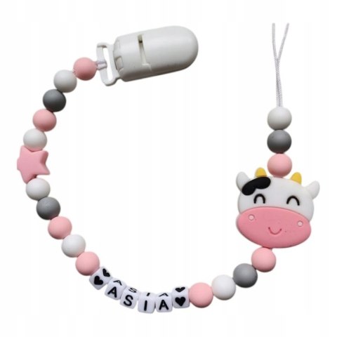 Zawieszka silikonowa do smoczka dla dziewczynki KROWA 2