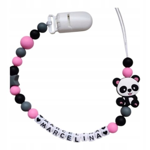 Zawieszka silikonowa do smoczka dla dziewczynki PANDA 1