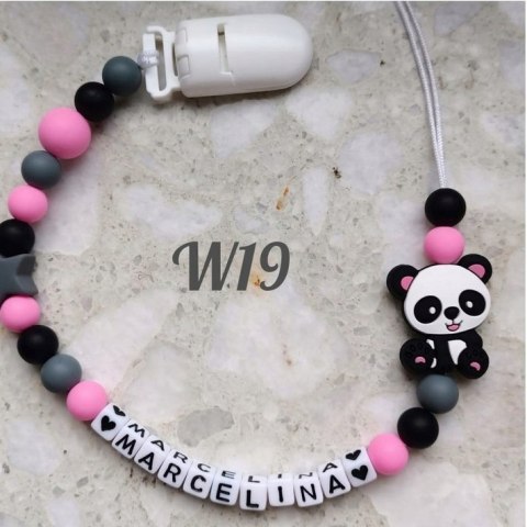 Zawieszka silikonowa do smoczka dla dziewczynki PANDA 1