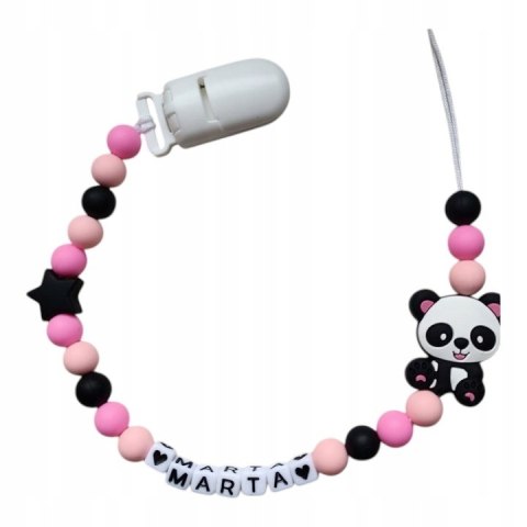 Zawieszka silikonowa do smoczka dla dziewczynki PANDA 2