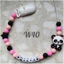 Zawieszka silikonowa do smoczka dla dziewczynki PANDA 2