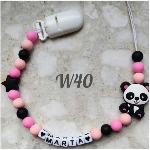 Zawieszka silikonowa do smoczka dla dziewczynki PANDA 2
