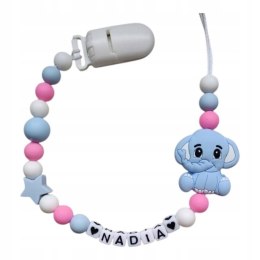 Zawieszka silikonowa do smoczka dla dziewczynki SŁOŃ 1