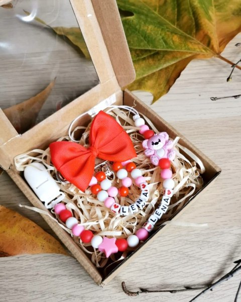 Zawieszka silikonowa do smoczka dla dziewczynki SŁOŃ 1