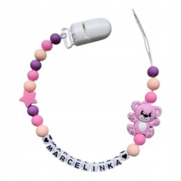 Zawieszka silikonowa do smoczka dla dziewczynki z misiem 10