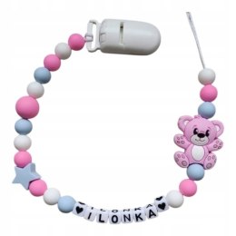 Zawieszka silikonowa do smoczka dla dziewczynki z misiem 8