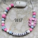 Zawieszka silikonowa do smoczka dla dziewczynki z misiem 8
