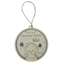 BOMBKA świąteczna PIERWSZE ŚWIĘTA z drewna sklejka imie PERSONALIZOWANA