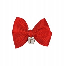 BROSZA DO WÓZKA KOKARDA czerwona kokardka Z LITERKĄ F