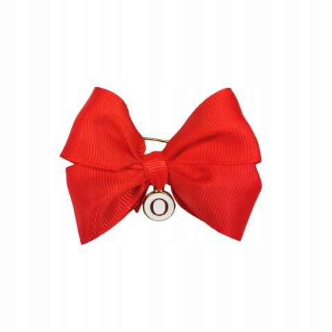 BROSZA DO WÓZKA KOKARDA czerwona kokardka Z LITERKĄ O