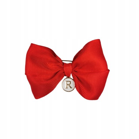 BROSZA DO WÓZKA KOKARDA czerwona kokardka Z LITERKĄ R