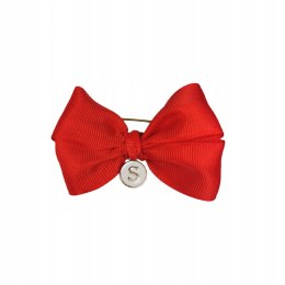 BROSZA DO WÓZKA KOKARDA czerwona kokardka Z LITERKĄ S