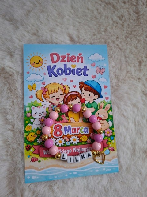 Bransoletka dla Dziewczynki IMIĘ Prezent DZIEN KOBIET DZIECKA urodziny