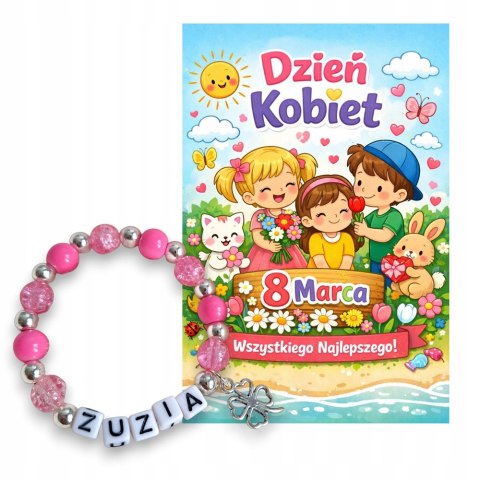 Bransoletka dla Dziewczynki IMIĘ Prezent DZIEN KOBIET urodziny PRZEDSZKOLE