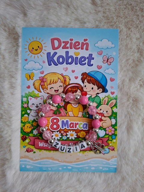 Bransoletka dla Dziewczynki IMIĘ Prezent DZIEN KOBIET urodziny PRZEDSZKOLE