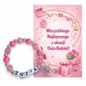 Bransoletka dla Dziewczynki z Imieniem + Kartka Prezentowa DZIEŃ KOBIET