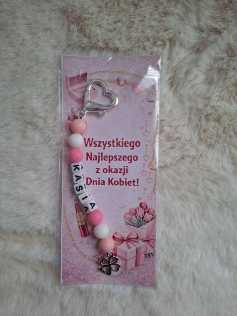 Breloczek do kluczy plecaka IMIĘ DZIEŃ KOBIET do PRZEDSZKOLA SZKOŁY URODZIN