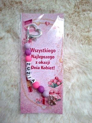 Breloczek do kluczy plecaka IMIĘ DZIEŃ KOBIET do PRZEDSZKOLA SZKOŁY URODZIN