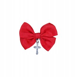 Broszka do wózka CZERWONA KOKARDKA Zawieszka KRZYŻ