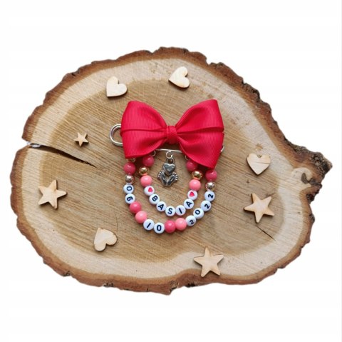 Broszka do wózka agrafka z imieniem datą urodzenia