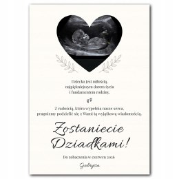 INFORMACJA O CIĄŻY PLAKAT Z RAMKĄ A3 dla DZIADKÓW ZDJĘCIE USG PAMIĄTKA