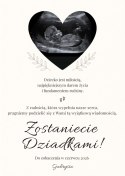 INFORMACJA O CIĄŻY PLAKAT Z RAMKĄ A3 dla DZIADKÓW ZDJĘCIE USG PAMIĄTKA