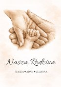 PLAKAT A3 NASZA RODZINA DZIECI DŁONIE PAMIĄTKA HISTORIA PREZENT IMIĘ