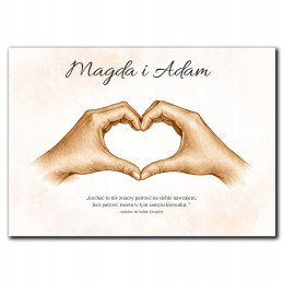 PLAKAT BEZ RAMKI SERCE DLA PARY NA ŚCIANĘ ROCZNICA ŚLUB ZARĘCZYNY WALENTYNK