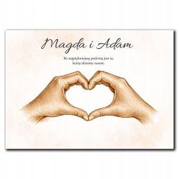 PLAKAT OBRAZ SERCE DLA PARY DOM ROCZNICA ŚLUB ZARĘCZYNY WALENTYNKI